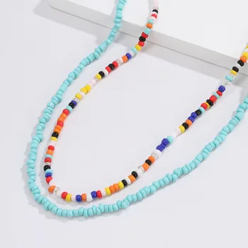 JCYMONG 2021 Nové Horké 7pcs/set Módní náhrdelník Náhrdelník Pro Ženy, Barevné Ručně vyráběné Korálky Náhrdelník Ženy Klíční kost Chian Šperky