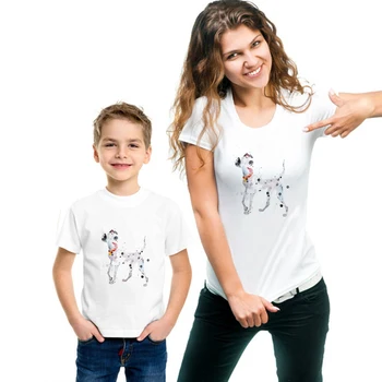 Děti Baby Girl Boy t-shirt Harajuku Trochu Strakaté Psy 101 Dalmatinů grafické Dospělé Unisex trička letní Rodinné Oblečení 90929