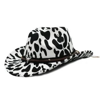 Kráva klobouk s příslušenstvím fedora klobouk kovbojský klobouk vzor žena v létě 2021 nový styl hip-hop retro opalovací krém západní kudrnaté Krávy 984